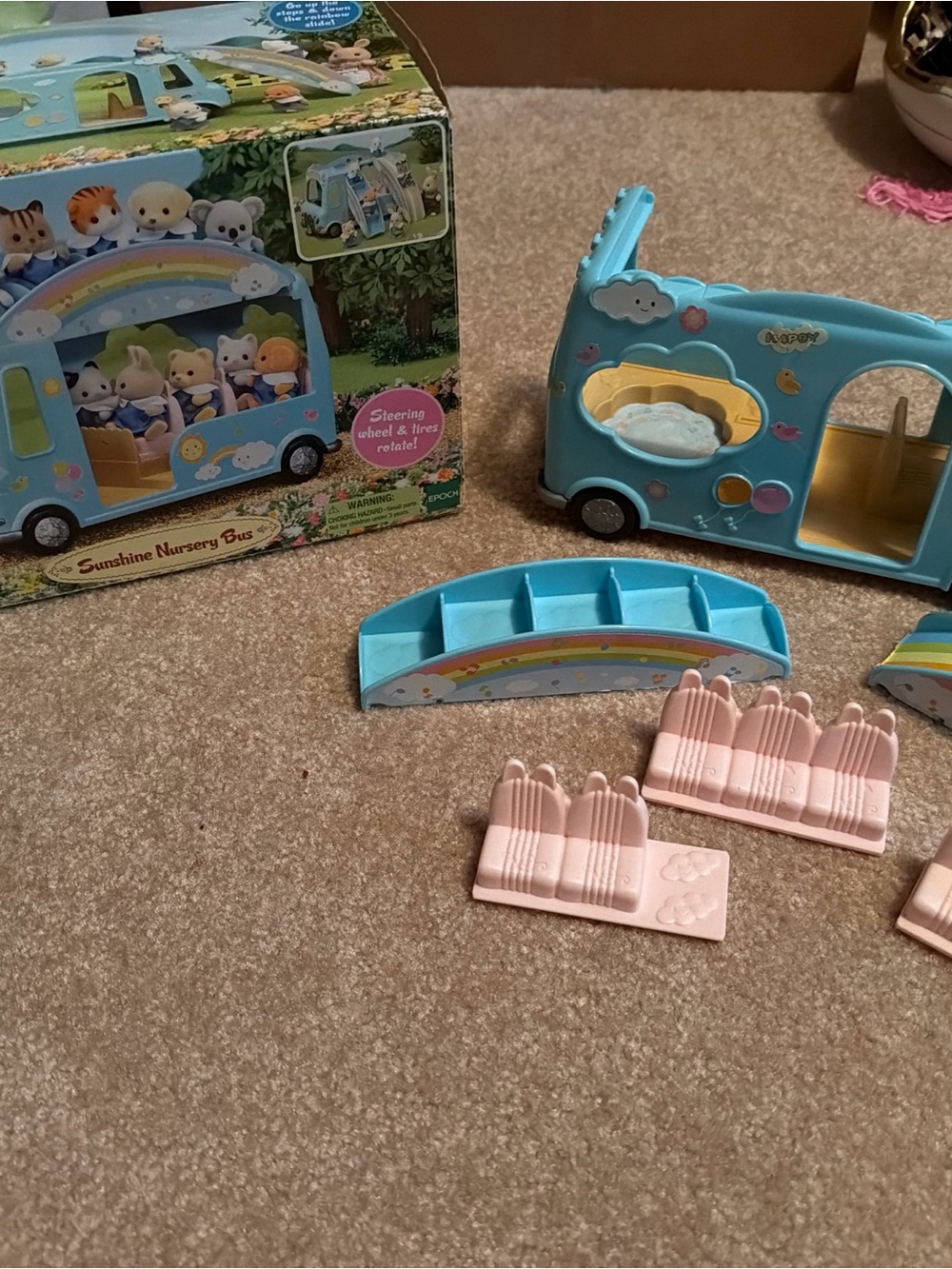 This Calico Critters Sunshine Nursery Bus toy & box